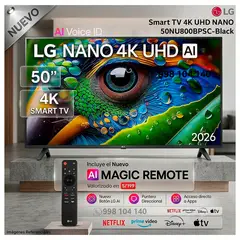 LG - Televisor LG 50" Pulg Nano 4K UHD AI Smart TV 50NU800BPSC - Modelo Nuevo