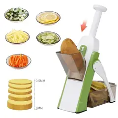 GENERICO - MANDOLINA DE COCINA CORTADOR DE VERDURAS EN CUBOS Y RODAJAS CON CUCHILLAS DE ACERO