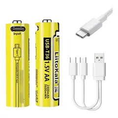 GENERICO - Pila Aa Recargable Usb 1.5v Liitokala Larga Duración