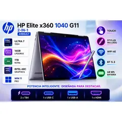 HP - Laptop HP Elite x360 1040 G11 2-in-1 Intel Core Ultra 7 155H 16GB 1TB SSD Touch + Stylus