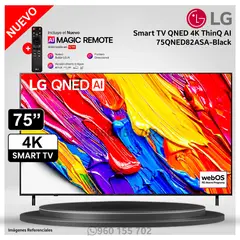 LG - TV LG 75´´ ThinQ AI QNED  4K 75QNED82ASA Smart TV - Modelo Nuevo