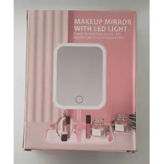 SUPER - Espejo de Maquillaje con Luz LED 3 Colores Touch Recargable USB Regulable Bandeja Organizadora