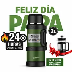 FACUSA - FACUSA - TERMO EXPLORER EN ACERO INOXIDABLE 2L - VERDE Y NEGRO + CAFETERA GRATIS