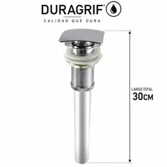 DURAGRIF - DESAGUE PUSH TAPA CUADRADA CROMADO SIN REBOSE XL