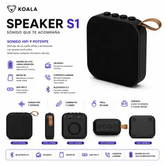 KOALA - SPEAKER Bluetooth KOALA S1 / BT 5.3 / Portátil/ RADIO FM/ Micro SD/ USB Type C/ CONTESTA LLAMADA