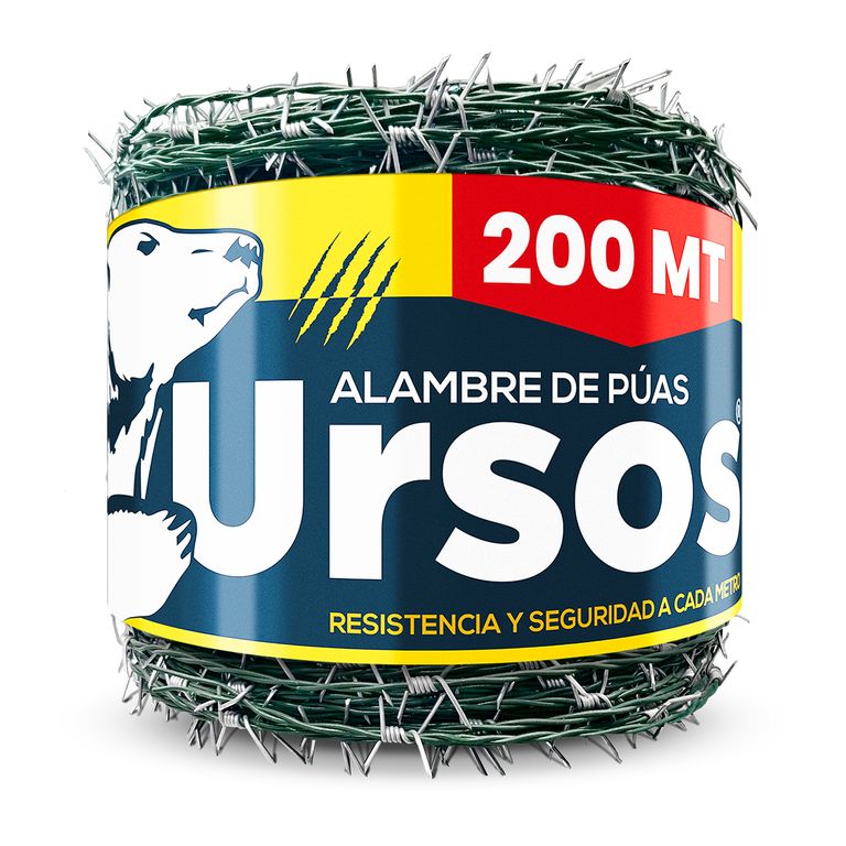 ALAMBRE DE PÚAS PLASTIFICADO - 200MT URSOS - ACEROS KAMALY