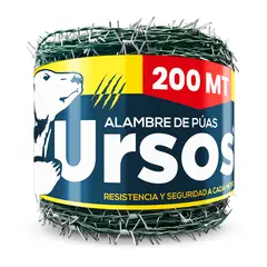 ACEROS KAMALY - ALAMBRE DE PÚAS PLASTIFICADO - 200MT URSOS - ACEROS KAMALY