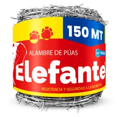 ACEROS KAMALY - ALAMBRE DE PÚAS GALVANIZADO PESADO- 150MT ELEFANTE - ACEROS KAMALY