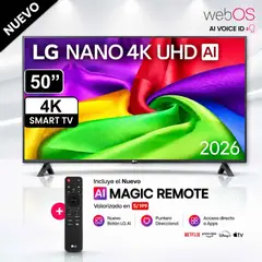 LG - Televisor LG 50" Pulg Nano 4K UHD AI Smart TV 50NU800BPSC 2026