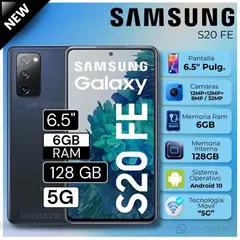 SAMSUNG - Celular Samsung Galaxy S20 FE 6.5"  Pulg.  6GB RAM 128GB  Android 10 - Azul