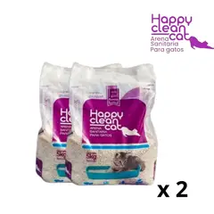 GENERICO - PACK 2 BOLSAS ARENA GRANULADA HAPPY CLEAN CAT 5 Kg c/u