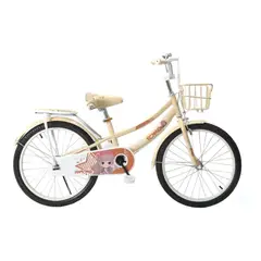 GENERICO - Bicicleta Vintage Para Niña Infantil Kids Aro 20 Crema Pastel 8208