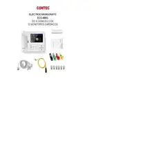 CONTEC - Electrocardiógrafo ECG600G de 6 Canales y 12 Derivaciones marca Contec