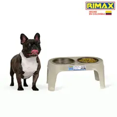 RIMAX - Comedero Alto PPerros Medianos Taupe Mocca RIMAX.