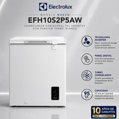 Electrolux - EFH10S2P5AW - Congelador Horizontal 95L Inverter Con Función Turbo, Blanco Electrolux