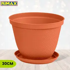 RIMAX - Maceta Redonda Rafia Terracota 30cm RIMAX.