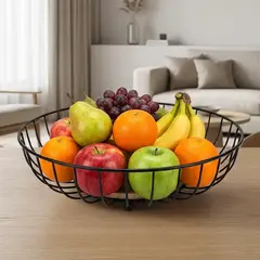 ELMEJORPRECIO - Frutero de Metal con Base de Madera Modelo Niko