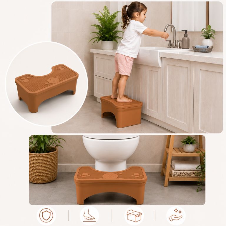 Taburete Silla Banquito Infantil para Inodoro con Compartimento de Almacenamiento
