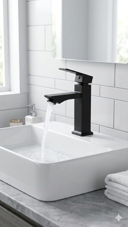 GRIFERIA PARA BAÑO NEGRO MATE