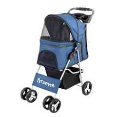 GENERICO - Pet Driver Coche 4 Ruedas Para Perros y Gatos Azul