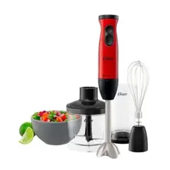 OSTER - Batidora de Inmersión Oster FPSTHB460A-053 RojaNegra 400W con Picador y Vaso Medidor