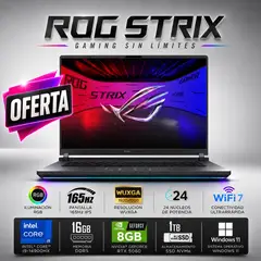 ASUS - LAPTOP ASUS ROG STRIX G16 G615JMR-AS74 INTEL CORE I7-14650HX 16GB 1TB  RTX 5060 8GB 16" FHD+ 165HZ