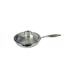 Valeska - Sartén acero inoxidable 28 cm con tapa de vidrio marca Valeska