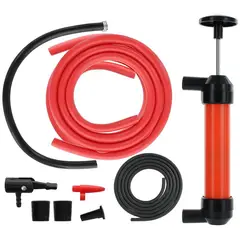 OEM - Bomba De Combustible Manual 3 En 1 Inflador Rojo Auto