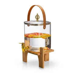 OEM - Dispensador de Bebidas 4.2 Litros de Borosilicato con Base de Bambú