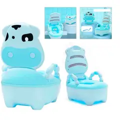 GENERICO - BACIN DE ENTRENAMIIENTO PARA BEBES DISEÑO VAQUITA COLOR CELESTE