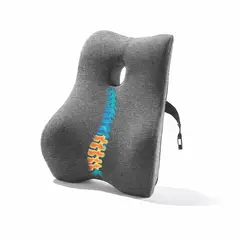 HANMA - Cojin Lumbar Respaldar Ortopédico Extra Foam + Funda Negra