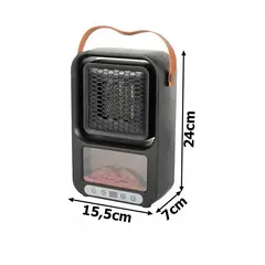 GENERICO - Calentador Chimenea Eléctrica Portátil Calefactor 500 W
