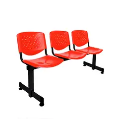 ALTHEA CONFORT - Banqueta De Espera Prisma Ve Rojo 3 Asientos En Althea Confort