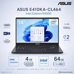 ASUS - Laptop Notebook ASUS 14 FHD Intel® Celeron® N4500 4GB RAM 64GB SSD - E410KA-CL464