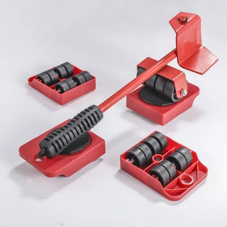 Kit de Mudanza y Elevador de Muebles Pesados de 5 Piezas: Rodillos Resistentes hasta 150kg