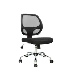 OFIDEAS - Silla Giratoria Mali Sin Brazos Cromada Negro Ofideas