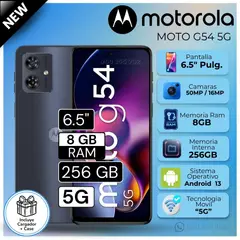 MOTOROLA - Celular Motorola Moto G54 5G  5.7"  Pulg. 8GB RAM 256GB Android 13 - Negro