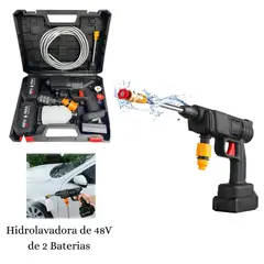 GENERICO - Hidrolavadora Inalámbrica Hidrojet Portátil Lavado 2 Baterías 48v