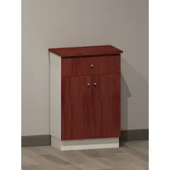 DEMYM - MUEBLE AUXILIAR BLANCO CON CEDRO