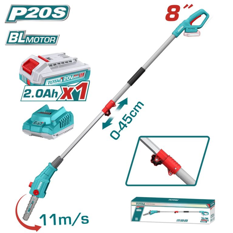 DESMALEZADOR PARA RAMAS ALTAS 8 PULGADAS 20V CON BATERIAS Y CARGADOR-TPSLI20281