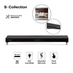 Sole - Campana Extractora de 90cm Slim Black Touch Free S-Collection