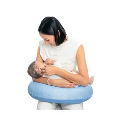 TERAFLEX - ALMOHADA LACTANCIA MULTIUSOS FUNDA ACOLCHADA ALGODON PIMA CELESTE TERAFLEX