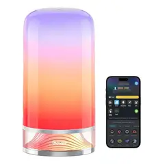 GOVEE - Govee RGBIC Smart Table Lamp 2 – Lámpara Inteligente RGB para Dormitorio y Setup Gamer