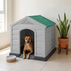 RIMAX - Casa Hogar Refugio Ideal Perro Raza Mediana Grande Confortable Resistente - Techo Verde - RIMAX