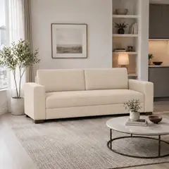 FABIANI HOME - Sofá 3 Cuerpos Nara Fabiani Home con Tela Antifluido Beige
