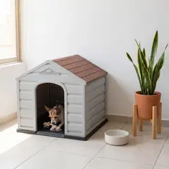 RIMAX - Casa Hogar Refugio Ideal Perro Raza Pequeña Chica Confortable Resistente - Techo Rojo - RIMAX