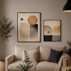 LAR DANIELSEN - Set de 2 cuadros abstractos - Ivory Balance