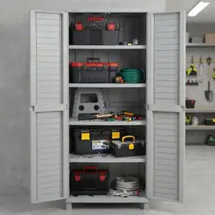 RIMAX - Estante Gabinete Armario Organizador 5 Bandejas Gris RIMAX