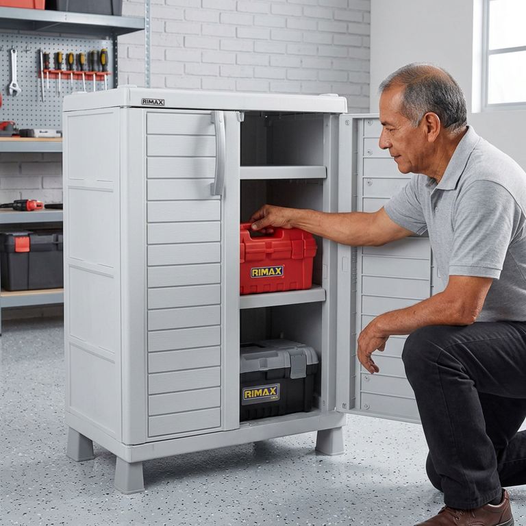 Estante Gabinete Armario Organizador 3 Bandejas Gris RIMAX