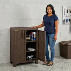 RIMAX - Estante Gabinete Armario Organizador 3 Bandejas Marrón RIMAX